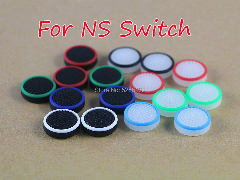 100ШТ 8-цветная светящаяся силиконовая крышка аналогового джойстика контроллера для ручек Nintendo Switch Joy Con Stick