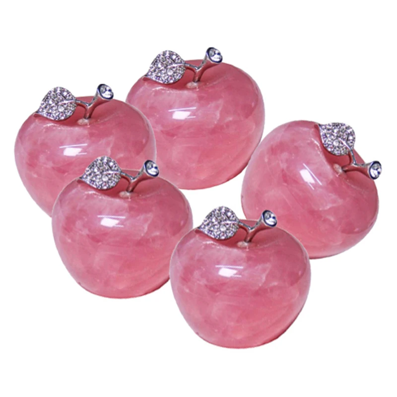 5 шт. Натуральный розовый кварц, розовое яблоко для пары, украшения для дома, украшение для кабинета, Рождественский подарок своими руками