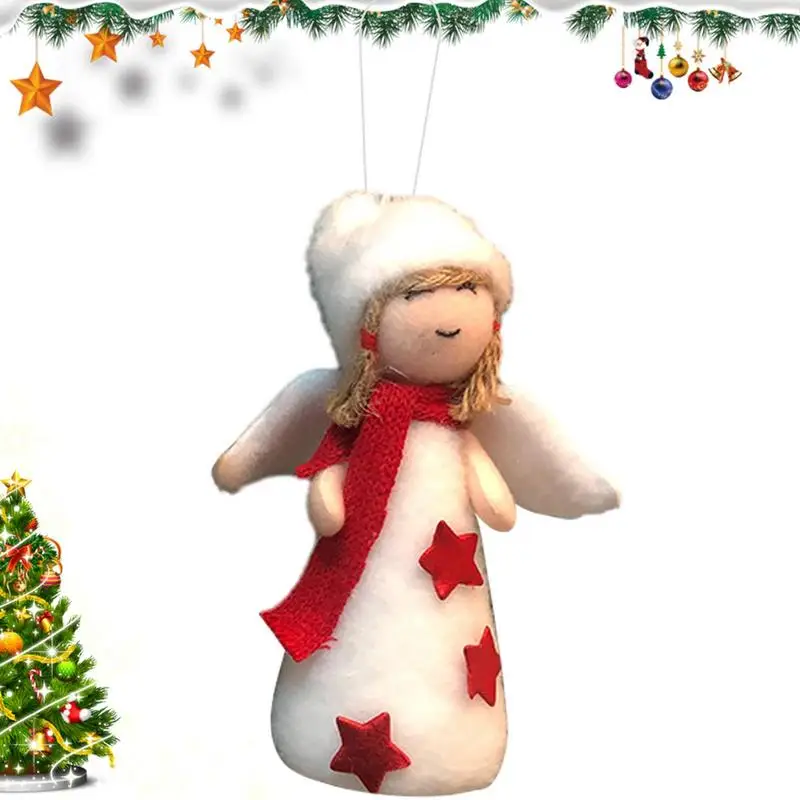 Кукла-подвеска в виде Рождественской елки, Милое Плюшевое украшение с крыльями, Декоративная Кукла-подвеска для рождественских вечеринок, Елки, Магазины, квартира