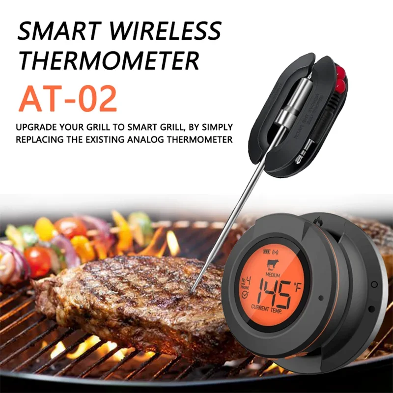 Наружный умный Цифровой беспроводной Bluetooth-купол для приготовления пищи, Температура мяса для стейка, Таймер для копчения, Кухонный инструмент № 20