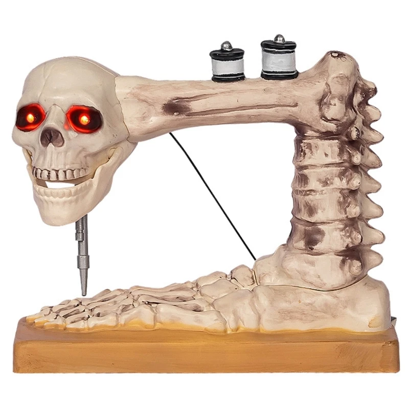 Праздничный дизайн Реалистичная фигурка швейной машинки в виде черепа с функцией обнаружения звука