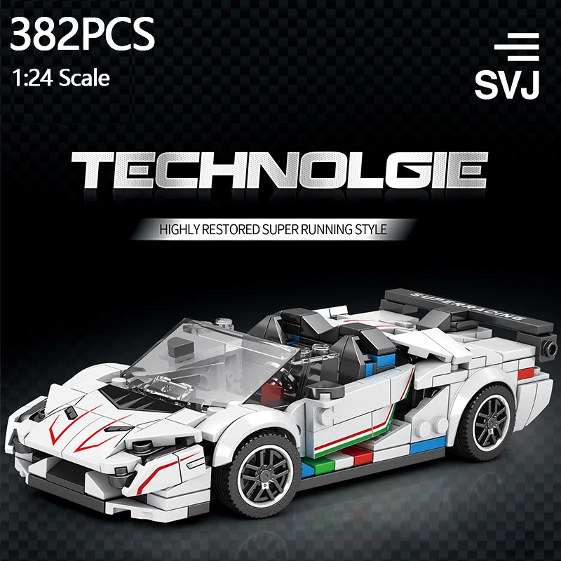 Строительный блок Reobrix Technic Модель городского автомобиля SVJ Super Car Технические блоки Набор кирпичных игрушек Совместимый Lego для детского подарка